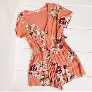 Peach Floral Romper